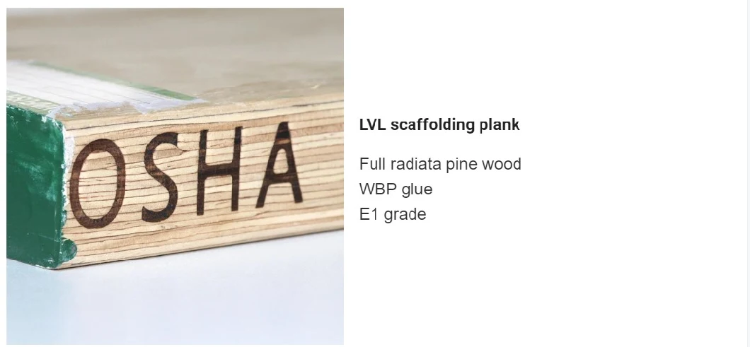 100% Pine WBP Glue Waterproof LVL Scaffold Plank